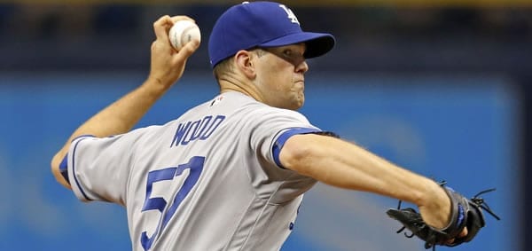 lex Wood Dodgers starting pitcher against the Braves