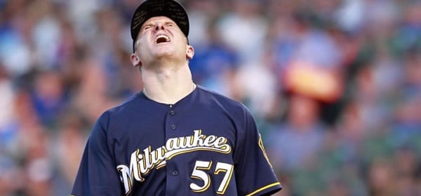 Chase Anderson Milwaukee Brewers starting versus the Cubs